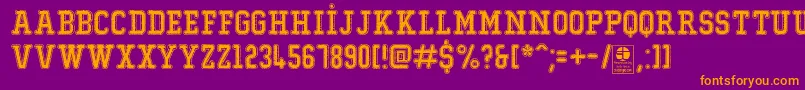 TypoCollegeDustyDemo Font – Orange Fonts on Purple Background