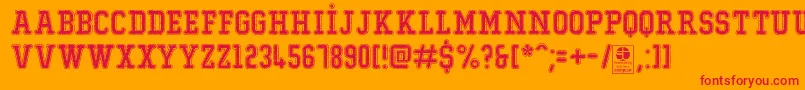 Шрифт TypoCollegeDustyDemo – красные шрифты на оранжевом фоне