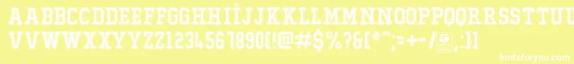 TypoCollegeDustyDemo Font – White Fonts on Yellow Background