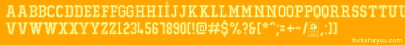 TypoCollegeDustyDemo Font – Yellow Fonts on Orange Background