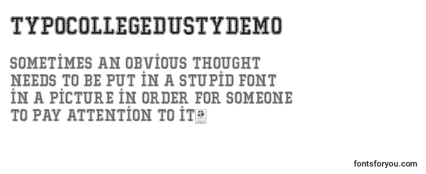 Review of the TypoCollegeDustyDemo Font