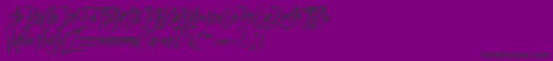Шрифт Scotland stories DEMO – чёрные шрифты на фиолетовом фоне