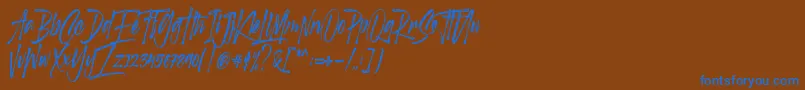 Scotland stories DEMO Font – Blue Fonts on Brown Background