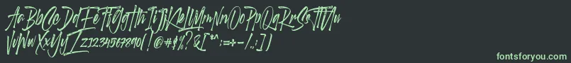 Scotland stories DEMO Font – Green Fonts on Black Background