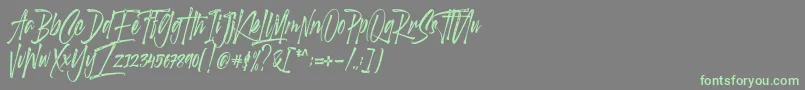 Scotland stories DEMO Font – Green Fonts on Gray Background
