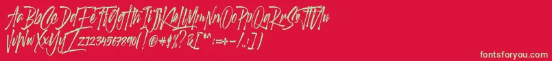Scotland stories DEMO Font – Green Fonts on Red Background