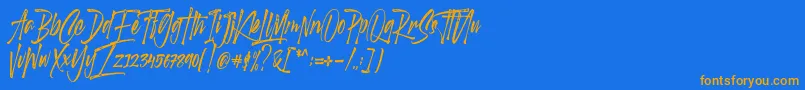 Scotland stories DEMO Font – Orange Fonts on Blue Background