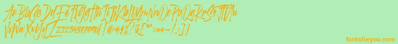 Scotland stories DEMO Font – Orange Fonts on Green Background
