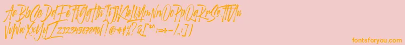 Scotland stories DEMO Font – Orange Fonts on Pink Background