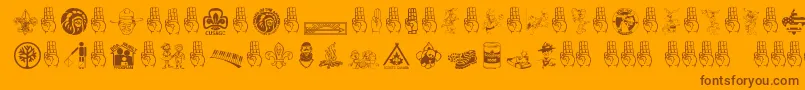 SCOUT015 Font – Brown Fonts on Orange Background