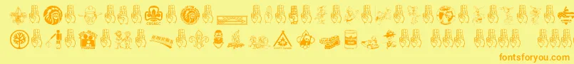 SCOUT015 Font – Orange Fonts on Yellow Background