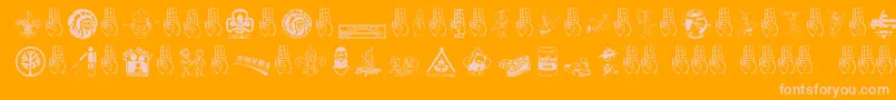 SCOUT015 Font – Pink Fonts on Orange Background