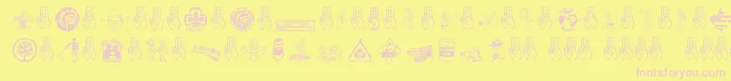 SCOUT015 Font – Pink Fonts on Yellow Background