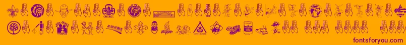 SCOUT015 Font – Purple Fonts on Orange Background