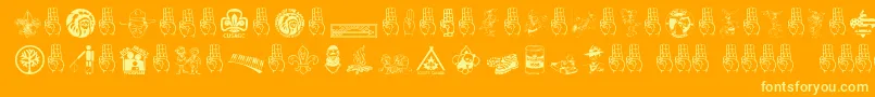 SCOUT015 Font – Yellow Fonts on Orange Background
