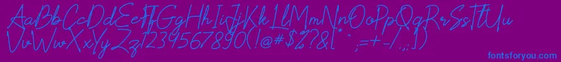 Scoutline Font – Blue Fonts on Purple Background