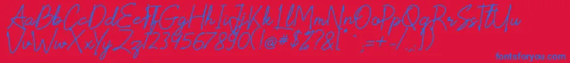 Scoutline Font – Blue Fonts on Red Background