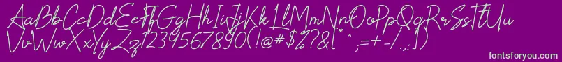 Scoutline Font – Green Fonts on Purple Background
