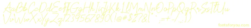 Scoutline-Schriftart – Gelbe Schriften auf weißem Hintergrund