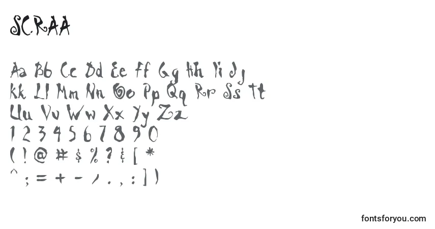 Schriftart SCRAA    (139795) – Alphabet, Zahlen, spezielle Symbole