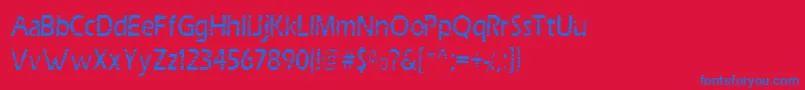 フォントSCRAB    – 赤い背景に青い文字