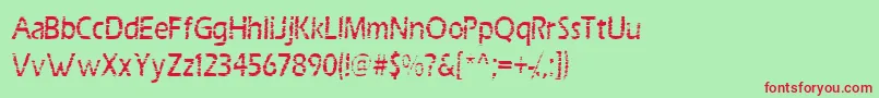 SCRAB    Font – Red Fonts on Green Background