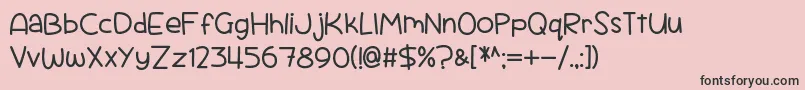 Scrambled Tofu Font – Black Fonts on Pink Background