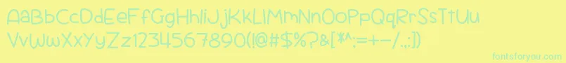Scrambled Tofu Font – Green Fonts on Yellow Background