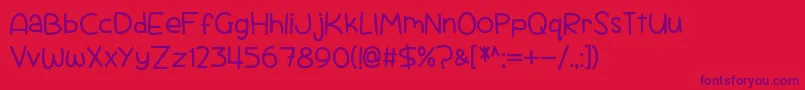 Scrambled Tofu Font – Purple Fonts on Red Background