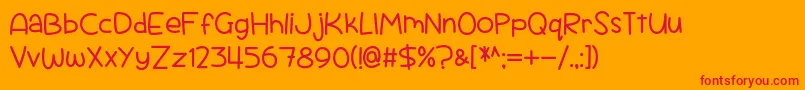 Scrambled Tofu Font – Red Fonts on Orange Background
