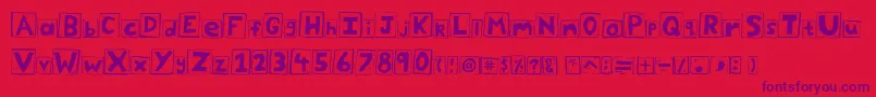 Scraper Font – Purple Fonts on Red Background