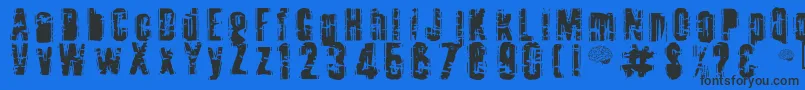 Toota Font – Black Fonts on Blue Background