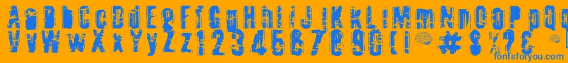 Toota Font – Blue Fonts on Orange Background