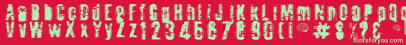 Toota Font – Green Fonts on Red Background