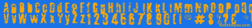 Toota Font – Orange Fonts on Blue Background