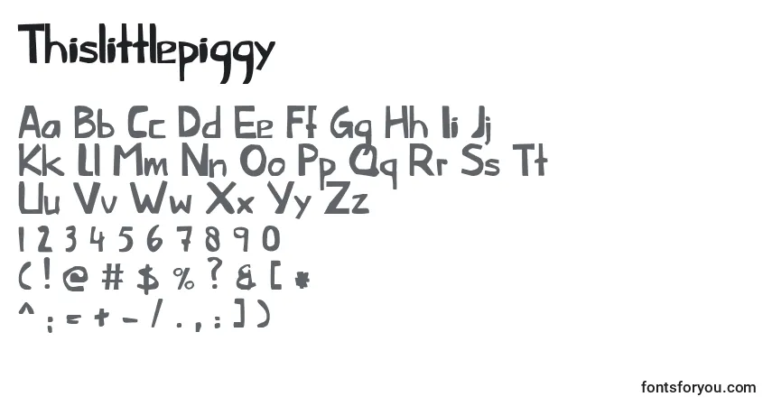 A fonte Thislittlepiggy – alfabeto, números, caracteres especiais
