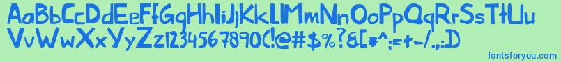 More about Thislittlepiggy Font Thislittlepiggy Font – Blue Fonts on Green Background
