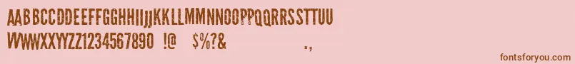 Fonte Scratch Night Team – fontes marrons em um fundo rosa