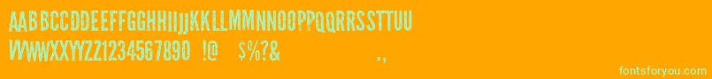 Fonte Scratch Night Team – fontes verdes em um fundo laranja