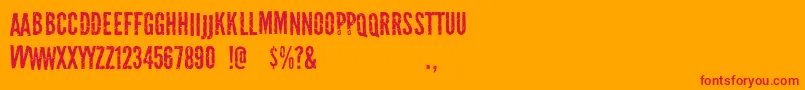 Scratch Night Team-Schriftart – Rote Schriften auf orangefarbenem Hintergrund