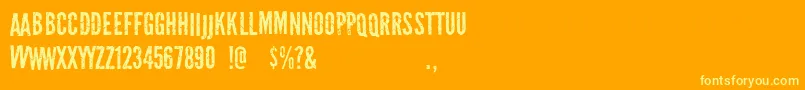 Шрифт Scratch Night Team – жёлтые шрифты на оранжевом фоне