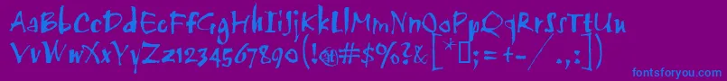 Scratch Font – Blue Fonts on Purple Background