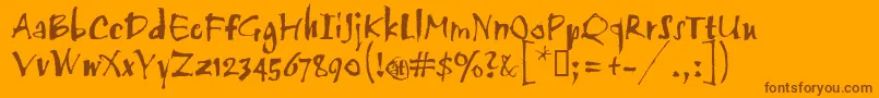 Scratch Font – Brown Fonts on Orange Background