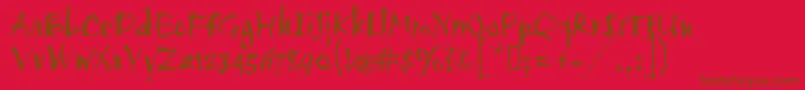 Scratch Font – Brown Fonts on Red Background