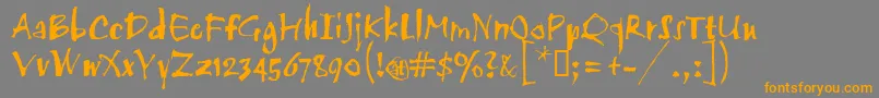 Scratch Font – Orange Fonts on Gray Background