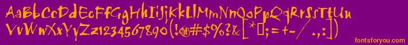 Scratch Font – Orange Fonts on Purple Background