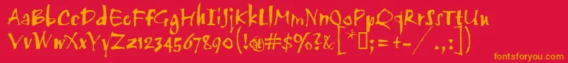 Scratch Font – Orange Fonts on Red Background
