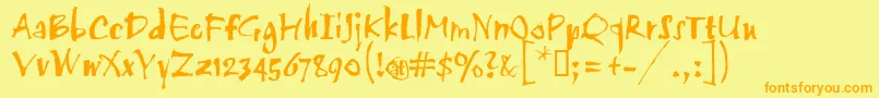 Scratch Font – Orange Fonts on Yellow Background