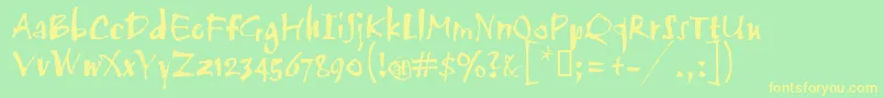 Scratch Font – Yellow Fonts on Green Background