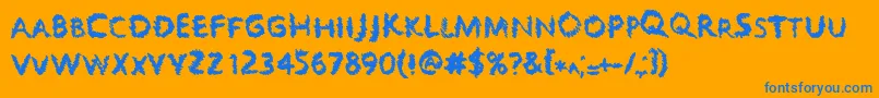 Scratchers Font – Blue Fonts on Orange Background